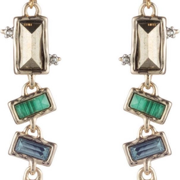 Alexis Bittar Molten Metal Multi Gemstone Malachite Dangling Earrings - Picture 11 of 15